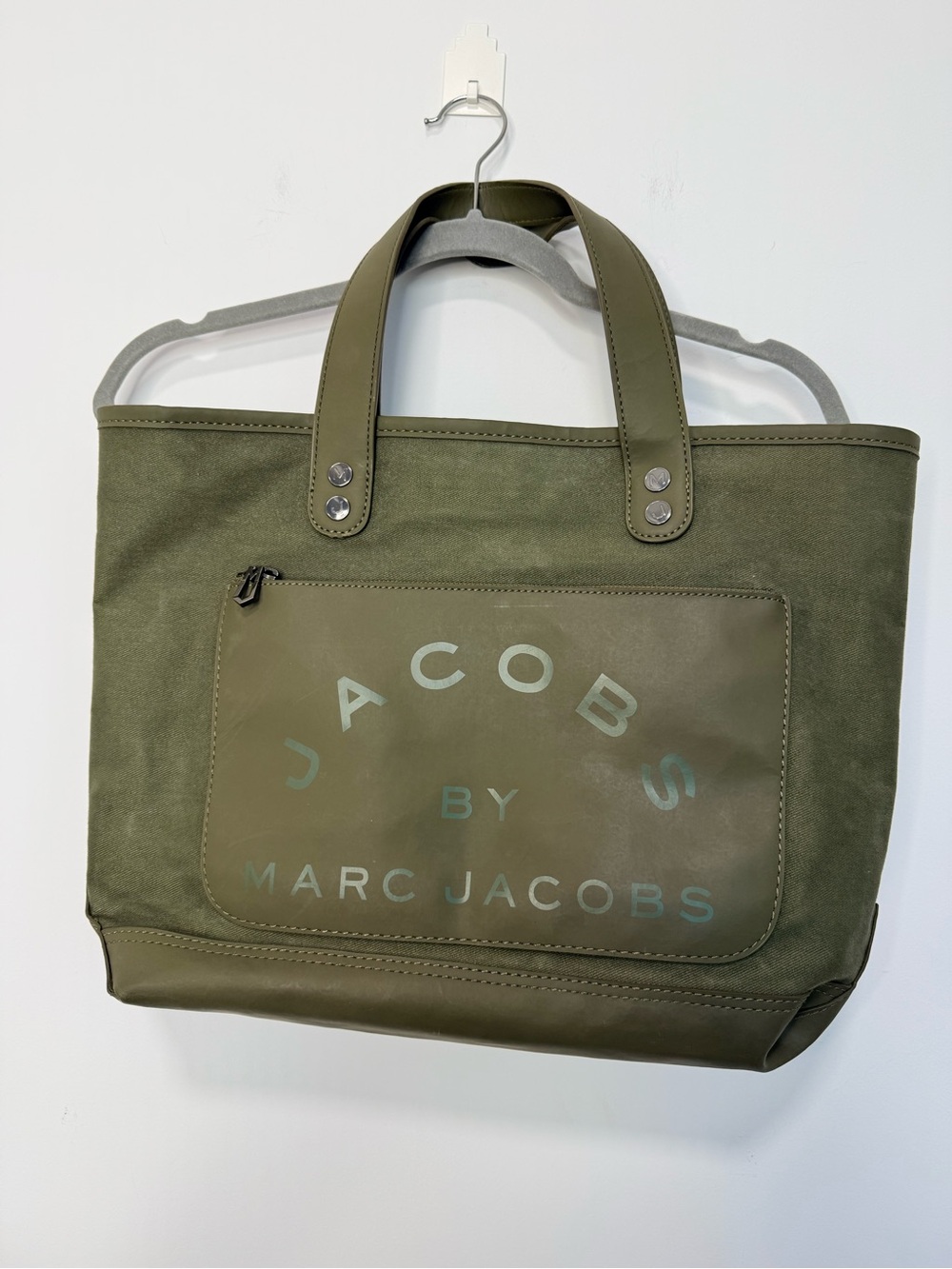 Marc Jacobs Olive Green Canvas Tote Bag